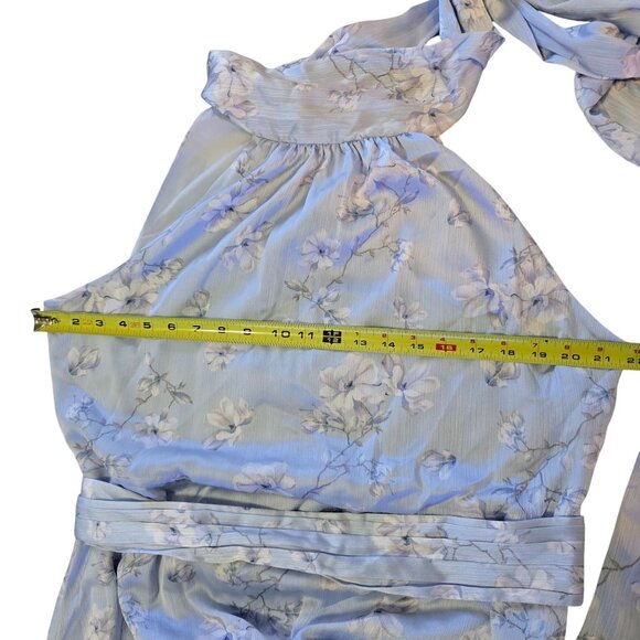 NWT Sachin & Babi Kayla Halter Wildflowers Blue Floral Sleeveless Maxi Dress - Picture 13 of 14
